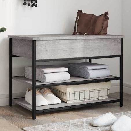 Banc à chaussures sonoma gris 70x42,5x50 cm bois d'ingénierie 531207531207
