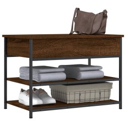 Banc à chaussures chêne marron 70x42,5x50 cm bois d'ingénierie 531208531208