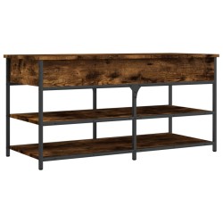 Banc à chaussures chêne fumé 100x42,5x50 cm bois d'ingénierie 531220531220