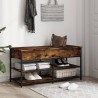Banc à chaussures chêne fumé 100x42,5x50 cm bois d'ingénierie 531220531220
