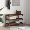Banc à chaussures chêne fumé 70x38,5x49 cm bois d'ingénierie 531221531221