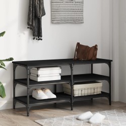 Banc à chaussures noir 100x38,5x49 cm bois d'ingénierie 531222531222