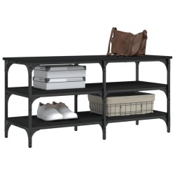 Banc à chaussures noir 100x38,5x49 cm bois d'ingénierie 531222531222