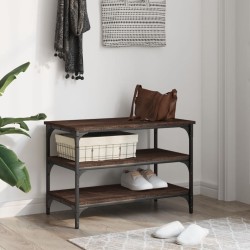 Banc à chaussures chêne marron 70x38,5x49 cm bois d'ingénierie 531223531223