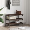Banc à chaussures chêne marron 70x38,5x49 cm bois d'ingénierie 531223531223