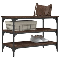 Banc à chaussures chêne marron 70x38,5x49 cm bois d'ingénierie 531223531223