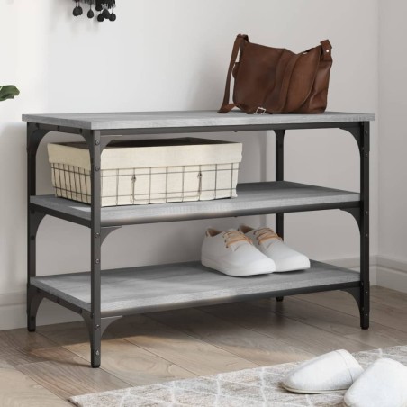 Banc à chaussures sonoma gris 70x38,5x49 cm bois d'ingénierie 531224531224