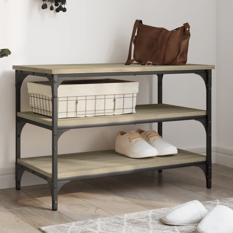 Banc à chaussures chêne sonoma 70x38,5x49 cm bois d'ingénierie 531225531225