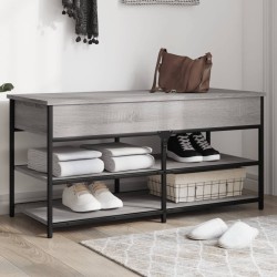 Banc à chaussures sonoma gris 100x42,5x50 cm bois d'ingénierie 531226531226