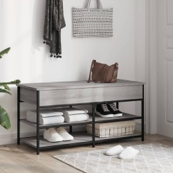 Banc à chaussures sonoma gris 100x42,5x50 cm bois d'ingénierie 531226531226