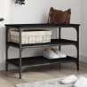 Banc à chaussures noir 70x38,5x49 cm bois d'ingénierie 531227531227