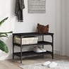 Banc à chaussures noir 70x38,5x49 cm bois d'ingénierie 531227531227
