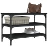 Banc à chaussures noir 70x38,5x49 cm bois d'ingénierie 531227531227