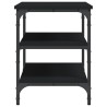 Banc à chaussures noir 70x38,5x49 cm bois d'ingénierie 531227531227