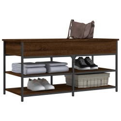 Banc à chaussures chêne marron 100x42,5x50 cm bois d'ingénierie 531230531230