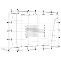 Filet de rebond de football blanc noir 184x61x123 cm acier PE 531235531235