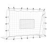 Filet de rebond de football blanc noir 184x61x123 cm acier PE 531235531235