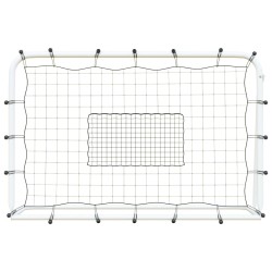 Filet de rebond de football blanc noir 184x61x123 cm acier PE 531235531235