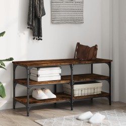 Banc à chaussures chêne fumé 100x38,5x49 cm bois d'ingénierie 531251531251