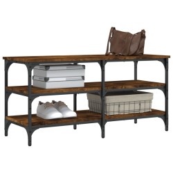 Banc à chaussures chêne fumé 100x38,5x49 cm bois d'ingénierie 531251531251