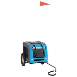 Remorque de vélo pour animaux de compagnie bleu et gris 531258531258