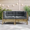 Canapé d'angle de jardin avec coussins 2 pcs bois pin imprégné 531259531259