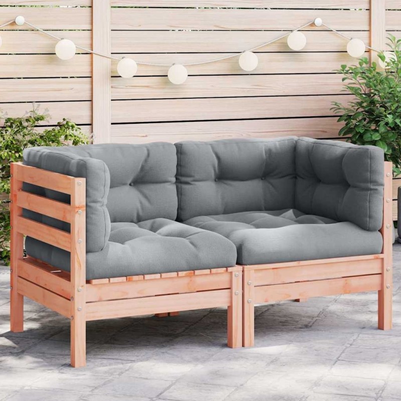 Canapé d'angle de jardin avec coussins 2pcs bois massif douglas 531260531260