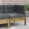 Canapé d'angle de jardin avec coussins bois de pin imprégné 531262531262