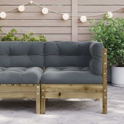 Canapé d'angle de jardin avec coussins bois de pin imprégné 531262531262
