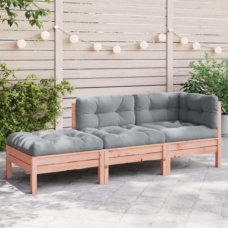 Canapé de jardin avec coussins et repose-pied 3 places 531270531270
