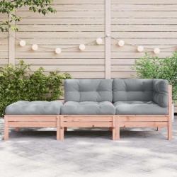 Canapé de jardin avec coussins et repose-pied 3 places 531270531270