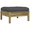 Repose-pied de jardin avec coussin bois de pin imprégné 531271531271