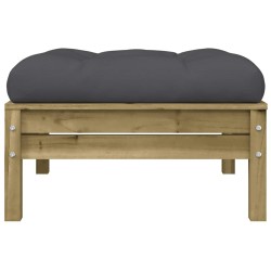 Repose-pied de jardin avec coussin bois de pin imprégné 531271531271