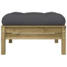 Repose-pied de jardin avec coussin bois de pin imprégné 531271531271