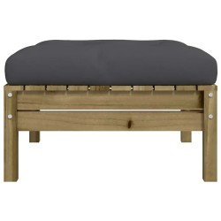 Repose-pied de jardin avec coussin bois de pin imprégné 531271531271