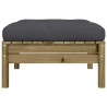Repose-pied de jardin avec coussin bois de pin imprégné 531271531271