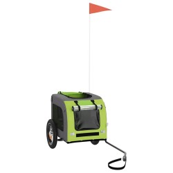 Remorque de vélo pour animaux de compagnie vert et gris 531274531274