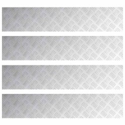 Nez de marche Rectangulaire 4 pcs Argenté 100 x 20 cm Aluminium 531280531280