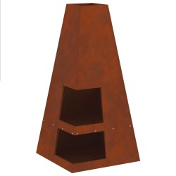 Braise Marron 50 x 50 x 100 cm Acier patiné 531288531288