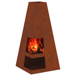 Braise Marron 50 x 50 x 100 cm Acier patiné 531288531288