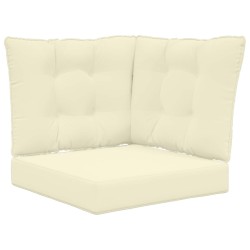 Coussin de canapé d'extérieur 3 pcs Crème Polyester 531289531289