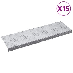 Nez de marche 15 pcs Argenté 60 x 18 x 2,5 cm Aluminium 531291531291