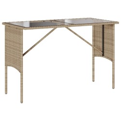 Ensemble à manger de jardin et coussins 3 pcs Beige poly rotin 531297531297