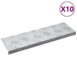 Nez de marche 10 pcs Argenté 60 x 18 x 2,5 cm Aluminium 531301531301