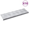 Nez de marche 10 pcs Argenté 60 x 18 x 2,5 cm Aluminium 531301531301