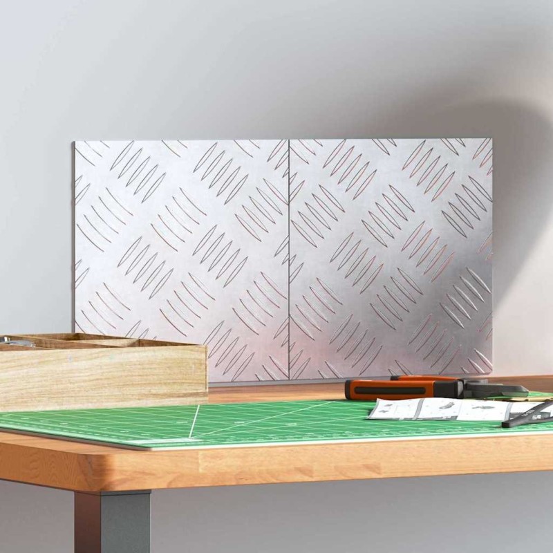 Nez de marche Carré 2 pcs Argenté 20 x 20 cm Aluminium 531302531302