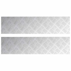 Nez de marche Rectangulaire 2 pcs Argenté 80 x 20 cm Aluminium 531307531307