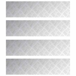 Nez de marche Rectangulaire 4 pcs Argenté 80 x 20 cm Aluminium 531310531310