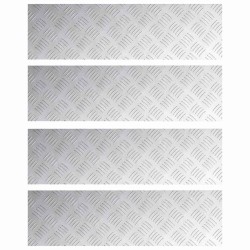 Nez de marche Rectangulaire 4 pcs Argenté 70 x 20 cm Aluminium 531313531313