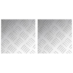 Nez de marche Carré 2 pcs Argenté 20 x 20 cm Aluminium 531316531316